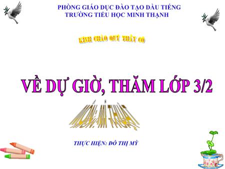 Bài giảng môn Mĩ thuật Lớp 3 - Bài: Tập nặn tạo dáng. Tập nặn hoặc (vẽ) xé dán hình dáng người - Đỗ Thị Mỳ