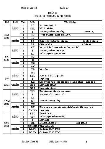 Giáo án tổng hợp các môn Khối 4 - Tuần 12