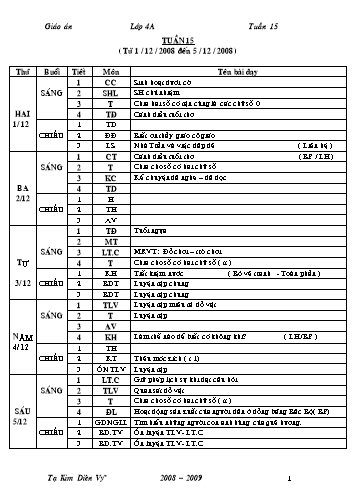 Giáo án tổng hợp các môn Khối 4 - Tuần 15