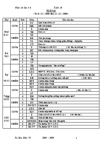 Giáo án tổng hợp các môn Khối 4 - Tuần 16