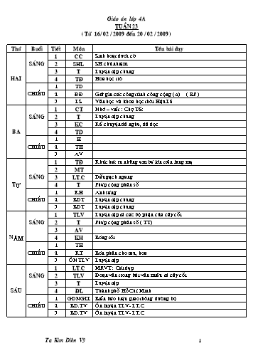 Giáo án tổng hợp các môn Khối 4 - Tuần 23