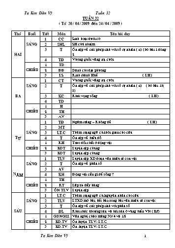 Giáo án tổng hợp các môn Khối 4 - Tuần 32