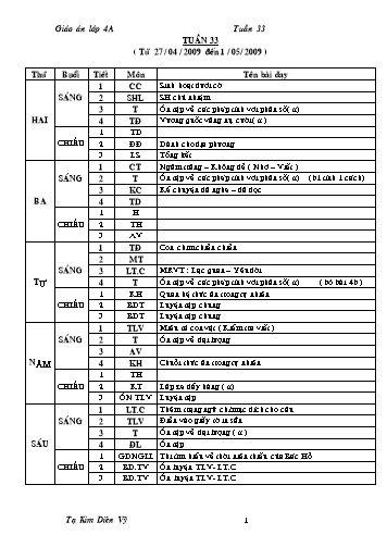 Giáo án tổng hợp các môn Khối 4 - Tuần 33