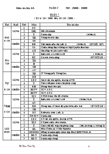 Giáo án tổng hợp các môn Khối 4 - Tuần 7