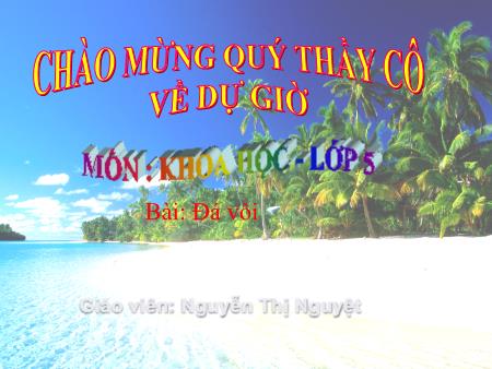 Bài giảng môn Khoa học Lớp 5 - Bài 26: Đá vôi - Nguyễn Thị Nguyệt