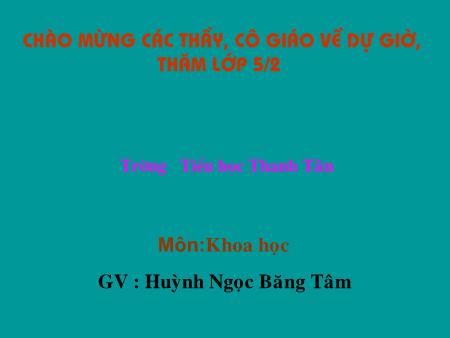 Bài giảng môn Khoa học Lớp 5 - Bài: Thủy tinh - Huỳnh Ngọc Băng Tâm