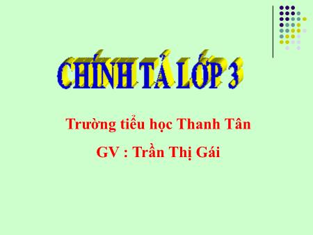Bài giảng môn Tiếng Việt Lớp 3 - Chính tả: Người lính dũng cảm - Năm học 2016-2017 - Trần Thị Gái
