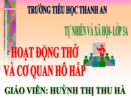 Bài giảng môn Tự nhiên xã hội Lớp 3 - Bài 1: Hoạt động thở và cơ quan hô hấp - Huỳnh Thị Thu Hà
