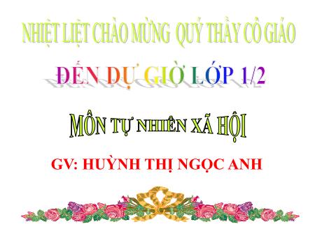 Bài giảng Tự nhiên xã hội Lớp 1 - Bài 8: Ăn uống hàng ngày - Năm học 2019-2020 - Huỳnh Thị Ngọc Anh