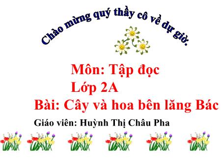 Giáo án môn Tiếng Việt Lớp 2 - Tập đọc - Bài: Cây và hoa bên lăng Bác - Năm học 2016-2017 - Huỳnh Thị Châu Pha