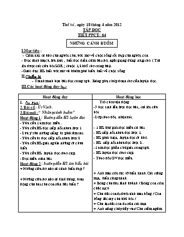 Giáo án môn Tiếng Việt Lớp 5 - Tập đọc - Bài: Những cánh buồm