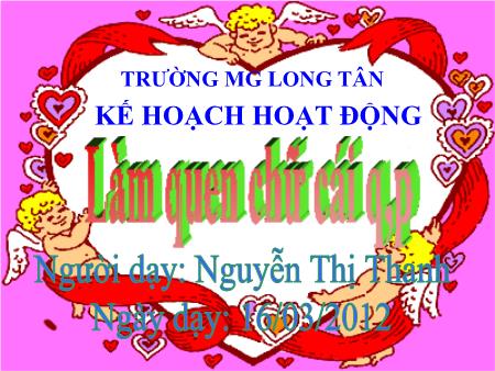 Bài giảng mầm non Lớp Lá - Bài: Làm quen với chữ cái q, p - Nguyễn Thị Thanh