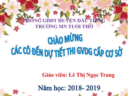 Bài giảng mầm non Lớp Lá - Đề tài: Sự phát triển của loài bướm - Năm học 2018-2019 - Lê Thị Ngọc Trang - Trường mầm non Tuổi Thơ