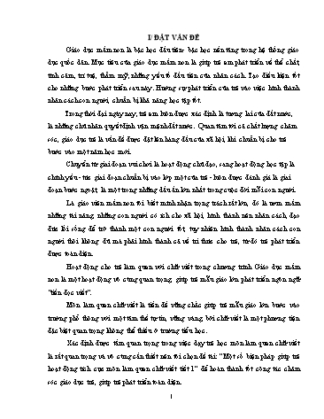 Đề tài Một số biện pháp giúp trẻ hoạt động tích cực môn làm quen chữ viết tiết 1