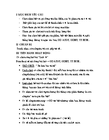 Giáo án mầm non Lớp Chồi - Tạo hình - Chủ đề: Vẽ ô ô tải