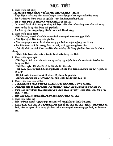 Giáo án mầm non Lớp Chồi - Tuần 13 - Chủ đề: Gia đình (5 Tuần) - Nguyễn Thị Oanh