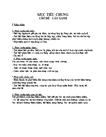 Giáo án mầm non Lớp Lá - Chủ đề: Cây xanh