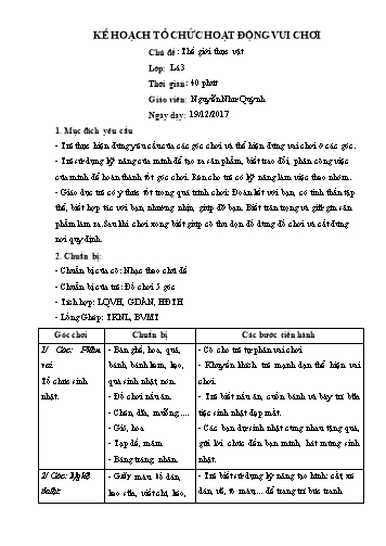 Giáo án mầm non Lớp Lá - Chủ đề: Thế giới thực vật - Năm học 2017-2018 - Nguyễn Như Quỳnh
