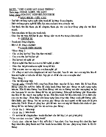 Giáo án mầm non Lớp Lá - Phát triển ngôn ngữ - Đề tài: Chú cảnh sát giao thông