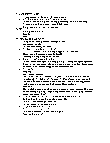 Giáo án mầm non Lớp Lá - Thao tác vệ sinh - Đề tài: Cách đi giày dép