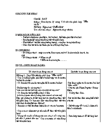 Giáo án mầm non Lớp Mầm - Giáo dục âm nhạc - Đề tài: Rèn luyện kỹ năng V/đ tiết tấu phối hợp “Bầu và Bí ”