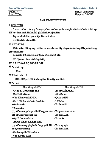 Giáo án môn Tin học Khối 3 - Tuần 19-22 - Nguyễn Thị Thu Hưởng