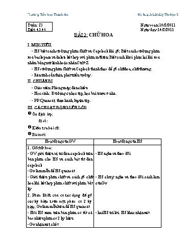 Giáo án môn Tin học Khối 3 - Tuần 23-27 - Nguyễn Thị Thu Hưởng