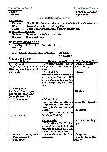 Giáo án môn Tin học Khối 3 - Tuần 5-8 - Nguyễn Thị Thu Hưởng