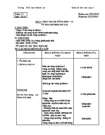 Giáo án Tin học Lớp 5 - Tuần 15-18 - Nguyễn Thị Thu Hưởng Giáo án Tin học Lớp 5 - Tuần 15-18 - Nguyễn Thị Thu Hưởng