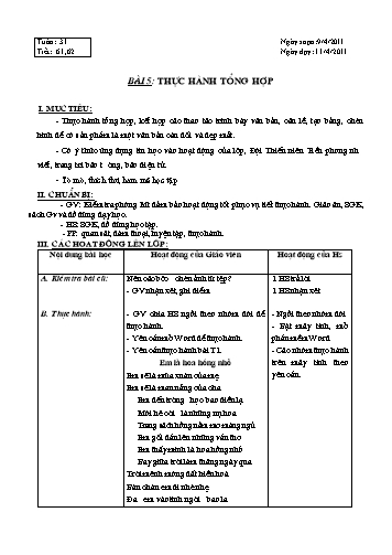 Giáo án Tin học Lớp 5 - Tuần 31-35 - Nguyễn Thị Thu Hưởng Giáo án Tin học Lớp 5 - Tuần 31-35 - Nguyễn Thị Thu Hưởng