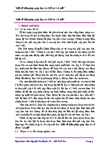 Sáng kiến kinh nghiệm Một số biện pháp giúp duy trì sĩ số trẻ 5-6 tuổi