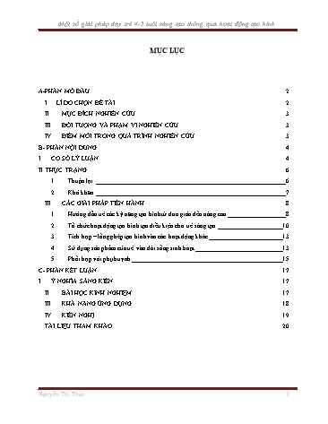 Sáng kiến kinh nghiệm Một số giải pháp dạy trẻ 4-5 tuổi sáng tạo thông qua hoạt động tạo hình