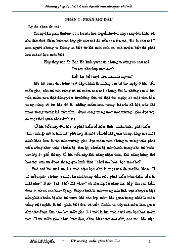 Sáng kiến kinh nghiệm Phương pháp dạy trẻ 5-6 tuổi học tốt môn làm quen chữ viết