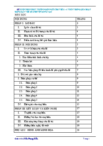 SKKN Biện pháp phát triển ngôn ngữ cho trẻ 5-6 tuổi thông qua hoạt động dạy trẻ kể chuyện sáng tạo