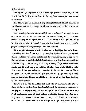 SKKN Kinh nghiệm tổ chức cho trẻ hoạt động theo nhóm phát huy tính tích cực ở trẻ lớp lá