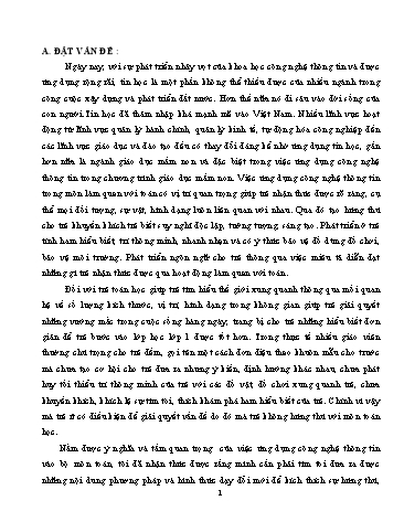 SKKN Kinh nghiệm ứng dụng công nghệ thông tin vào hoạt động làm quen với toán