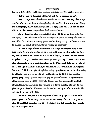 SKKN Một số biện pháp giúp trẻ 4- 5 tuổi hoạt động tích cực môn làm quen văn học thể loại truyện loại 1