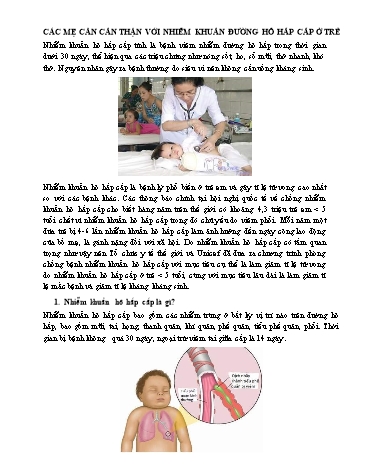 Tài liệu Nhận biết và phòng ngừa nhiễm khuẩn đường hô hấp cấp ở trẻ